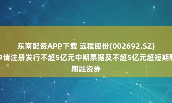 东南配资APP下载 远程股份(002692.SZ)：拟申请注册发行不超5亿元中期票据及不超5亿元超短期融资券